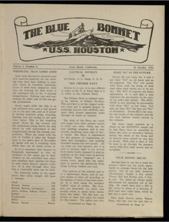 The Blue Bonnet, Vol. 1, No. 3, October 18, 1938