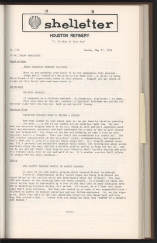 Shelletter, No. 115, May 27, 1963