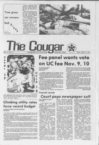 The Daily Cougar. Vol. 44, No. 10, September 13, 1977.