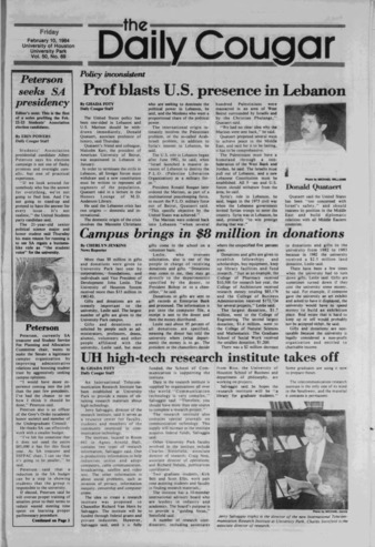 The Daily Cougar. Vol. 50, No. 69, February 10, 1984.