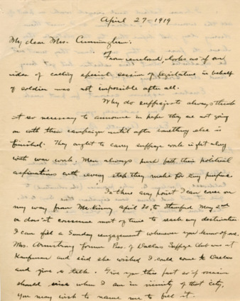 Letter from Edna Annette Beveridge to Minnie Fisher Cunningham