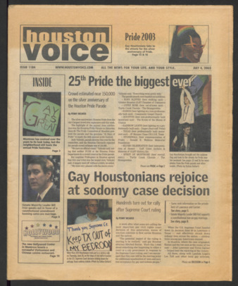Houston Voice, No. 1184, July 4, 2003