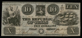 Republic of Texas promissory note for $10