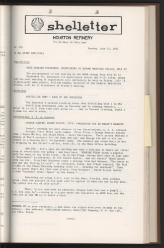 Shelletter, No. 129, July 15, 1963