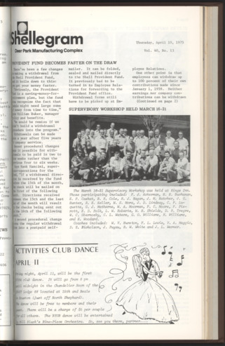 Shellegram, Vol. 40, No. [14], April 10, 1975