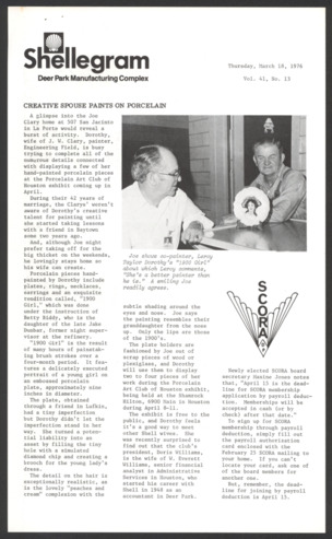 Shellegram, Vol. 41, No. 13, March 18, 1976