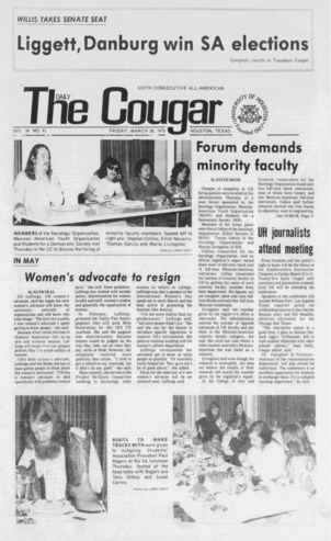 The Daily Cougar. Vol. 39, No. 92, March 30, 1973.