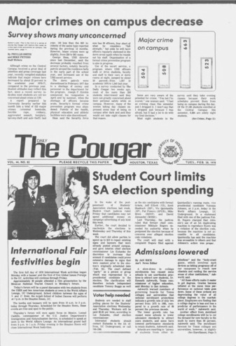 The Daily Cougar. Vol. 44, No. 82, February 28, 1978.