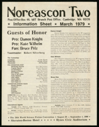 Noreascon Two, Information Sheet