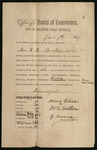 Certificate of Examination, B. R. Booker