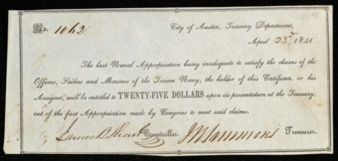 Pay certificate to G. W. Estes