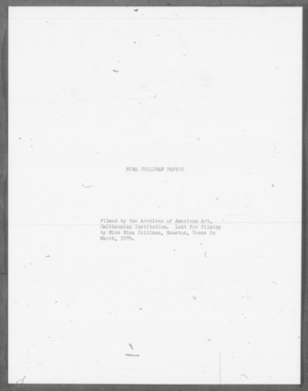 Correspondence to Nina J. Cullinan, 1965-1968