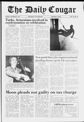 The Daily Cougar. Vol. 48, No. 38, October 23, 1981.