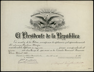 School diploma of the National Primary School in Mexico City for Paulino Mejia