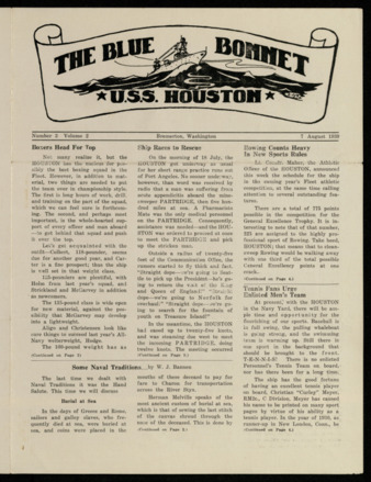 The Blue Bonnet, Vol. 2, No. 3, August 7, 1939