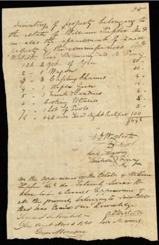 Inventory and appraisement of the property of the estate of William Kepler by R. D. Westcott