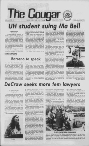 The Daily Cougar. Vol. 41, No. 59, January 28, 1975.