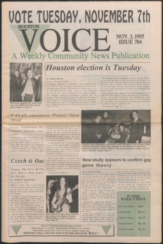 Houston Voice, No. 784, Novemeber 3, 1995