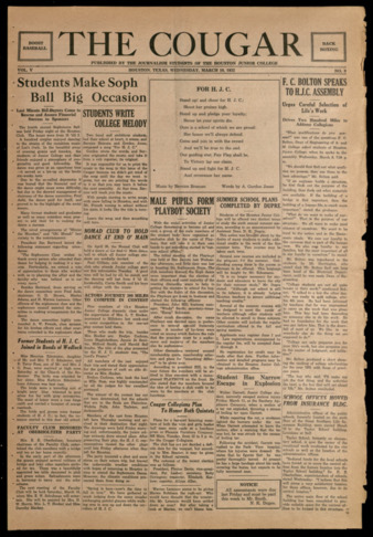 The Cougar, Vol. 5, No. 9, March 16, 1932