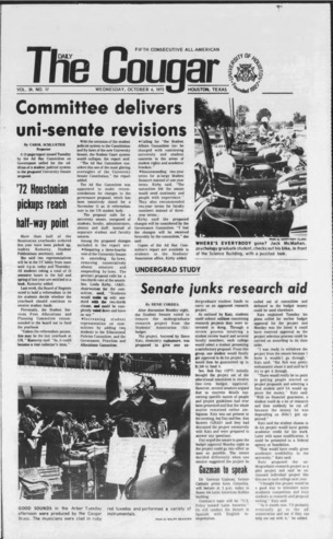 The Daily Cougar. Vol. 39, No. 17, October 4, 1972.