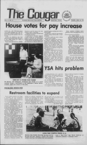 The Daily Cougar. Vol. 41, No. 61, January 30, 1975.