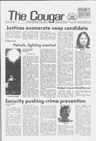 The Daily Cougar. Vol. 44, No. 83, March 1, 1978.