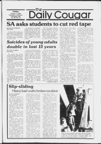The Daily Cougar. Vol. 50, No. 23, October 7, 1983.