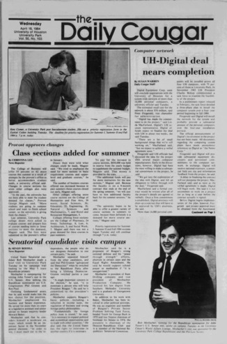 The Daily Cougar. Vol. 50, No. 103, April 18, 1984.