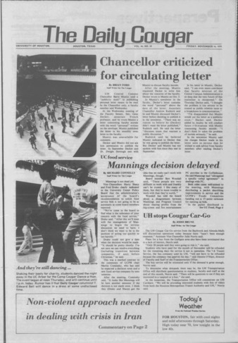 The Daily Cougar. Vol. 46, No. 59, November 16, 1979.