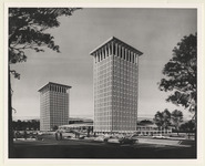 Architectural drawing of Moody Towers