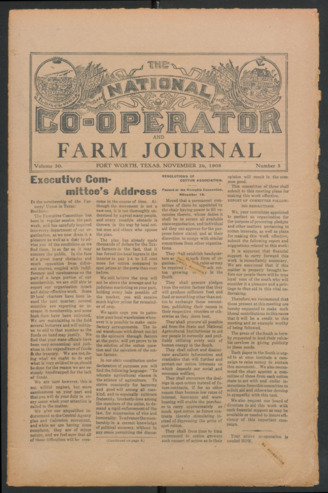The National Co-Operator and Farm Journal, Vol. 30, No. 5, November 26, 1908
