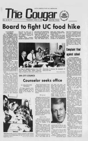 The Daily Cougar. Vol. 39, No. 103, April 19, 1973.
