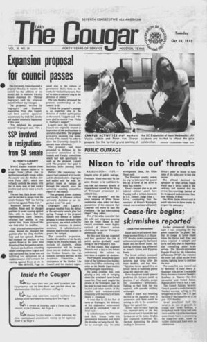 The Daily Cougar. Vol. 40, No. 29, October 23, 1973.