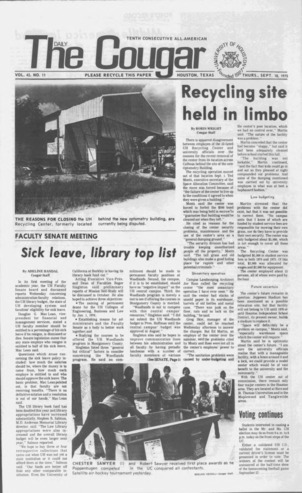The Daily Cougar. Vol. 42, No. 11, September 18. 1975.
