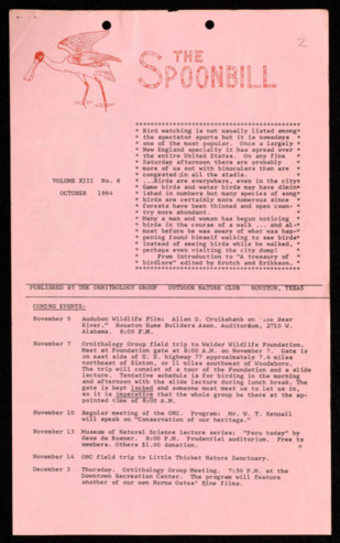 The Spoonbill, Vol. 13, No. 6, October 1964