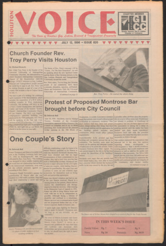 Houston Voice, No. 820, July 12, 1996