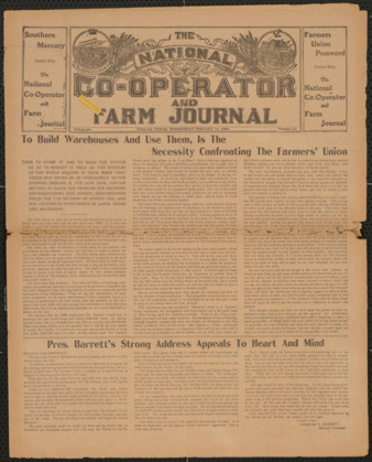 The National Co-Operator and Farm Journal, Vol. 29, No. 18, February 12, 1908