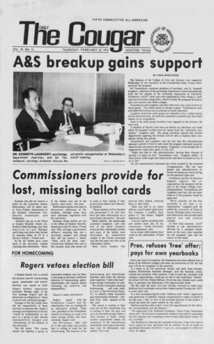 The Daily Cougar. Vol. 39, No. 75, February 22, 1973.