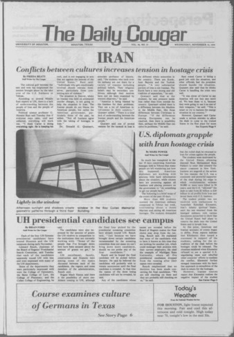 The Daily Cougar. Vol. 46, No. 57, November 14, 1979.