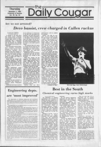 The Daily Cougar. Vol. 49, No. 52, December 2, 1982.