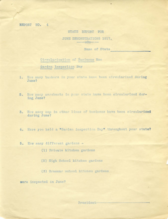 Report No. 4, State Report for June Demonstrations 1917