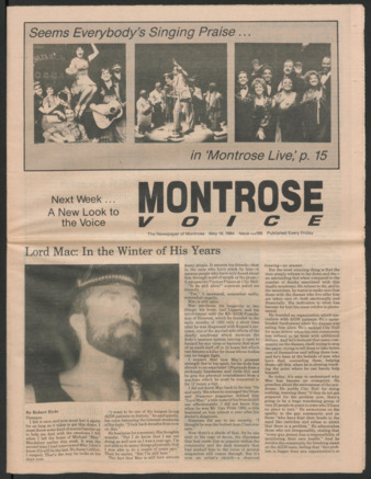 Montrose Voice, No. 186, May 18, 1984