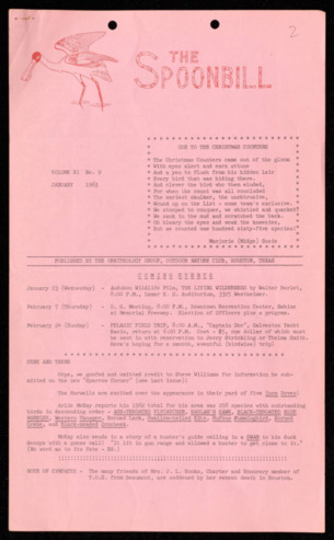 The Spoonbill, Vol. 11, No. 9, January 1963