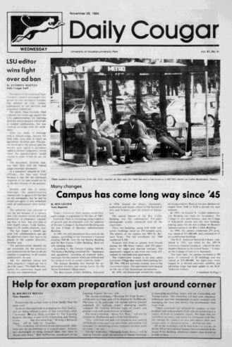 The Daily Cougar. Vol. 51, No. 51, November 28, 1984.