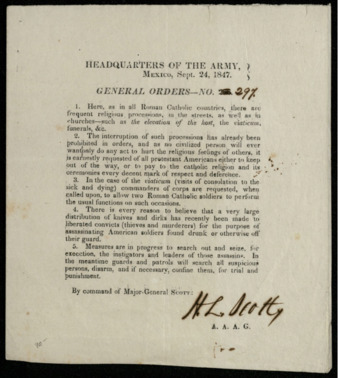 General Orders No. 297, Headquarters of the Army, September 24, 1847