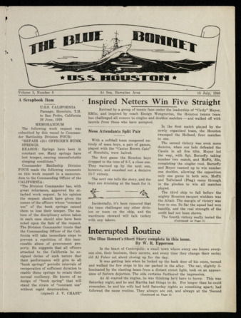 The Blue Bonnet, Vol. 3, No. 8, July 15, 1940