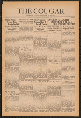 The Cougar, Vol. 4, No. 7, November 12, 1937