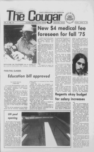 The Summer Cougar. Vol. 41, No. 113, June 19, 1975.