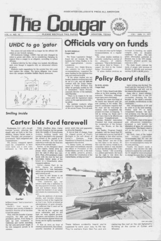 The Daily Cougar. Vol. [43], No. 58, January 21, 1977.