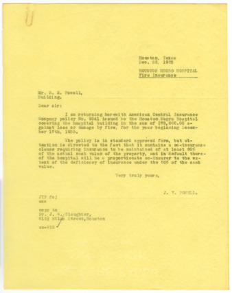 Letter from J. Y. Powell to R. E. Powell, 1933 December 22